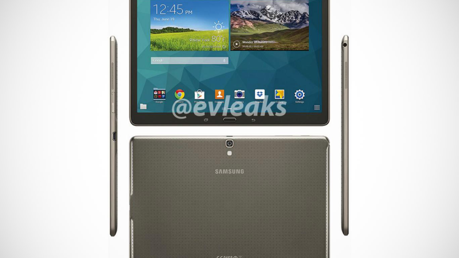 Evleaks zeigt das Samsung Galaxy Tab S 10.5 von allen Seiten