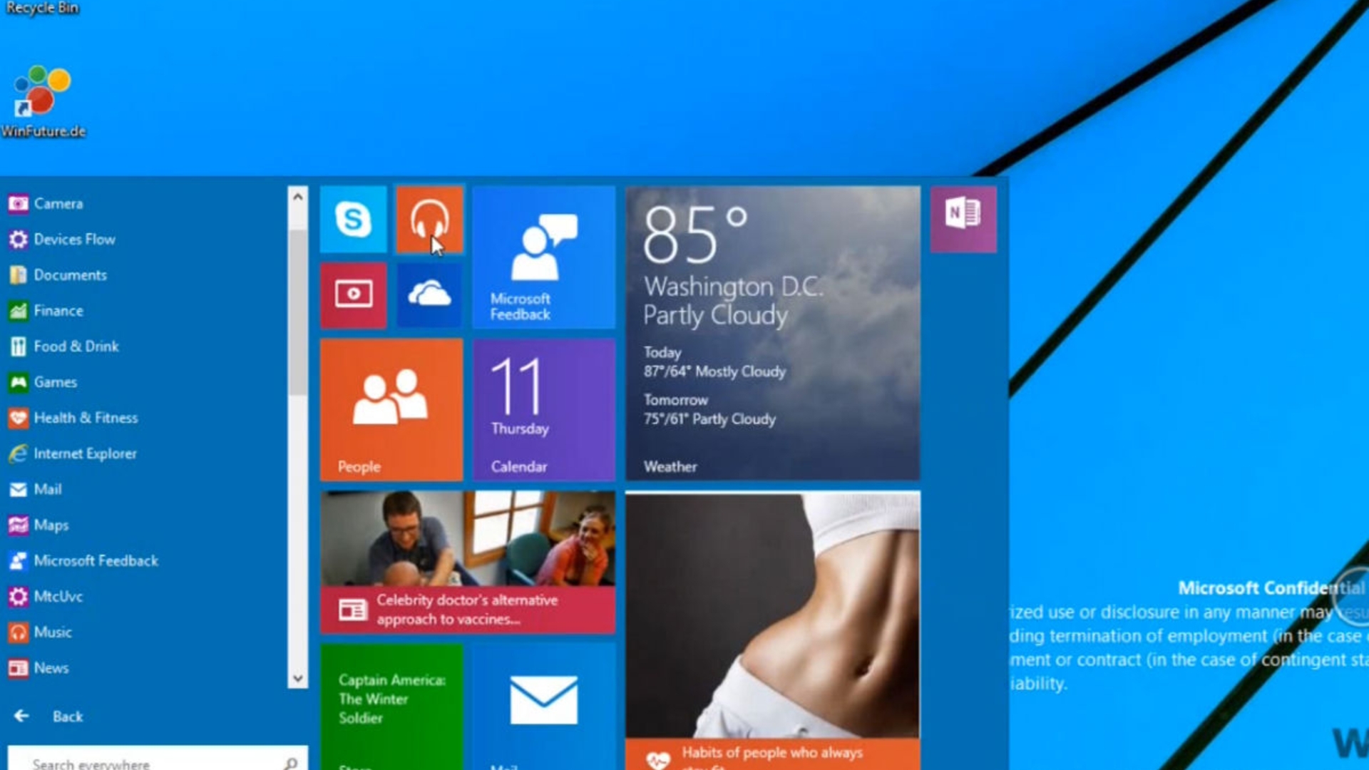 Wer die Live-Tiles nicht mag, kann sie im Windows 9-Start-Menü deaktivieren.