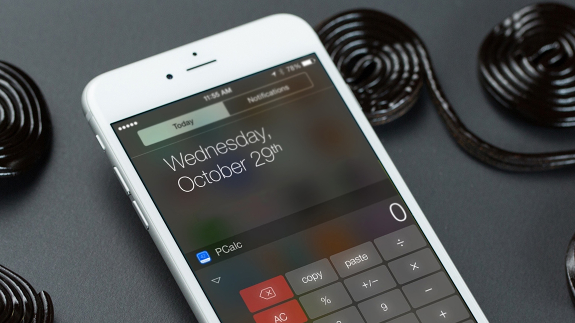 Anscheinend sind Taschenrechner-Widgets wie PCalc in iOS 8 nicht mehr erwünscht