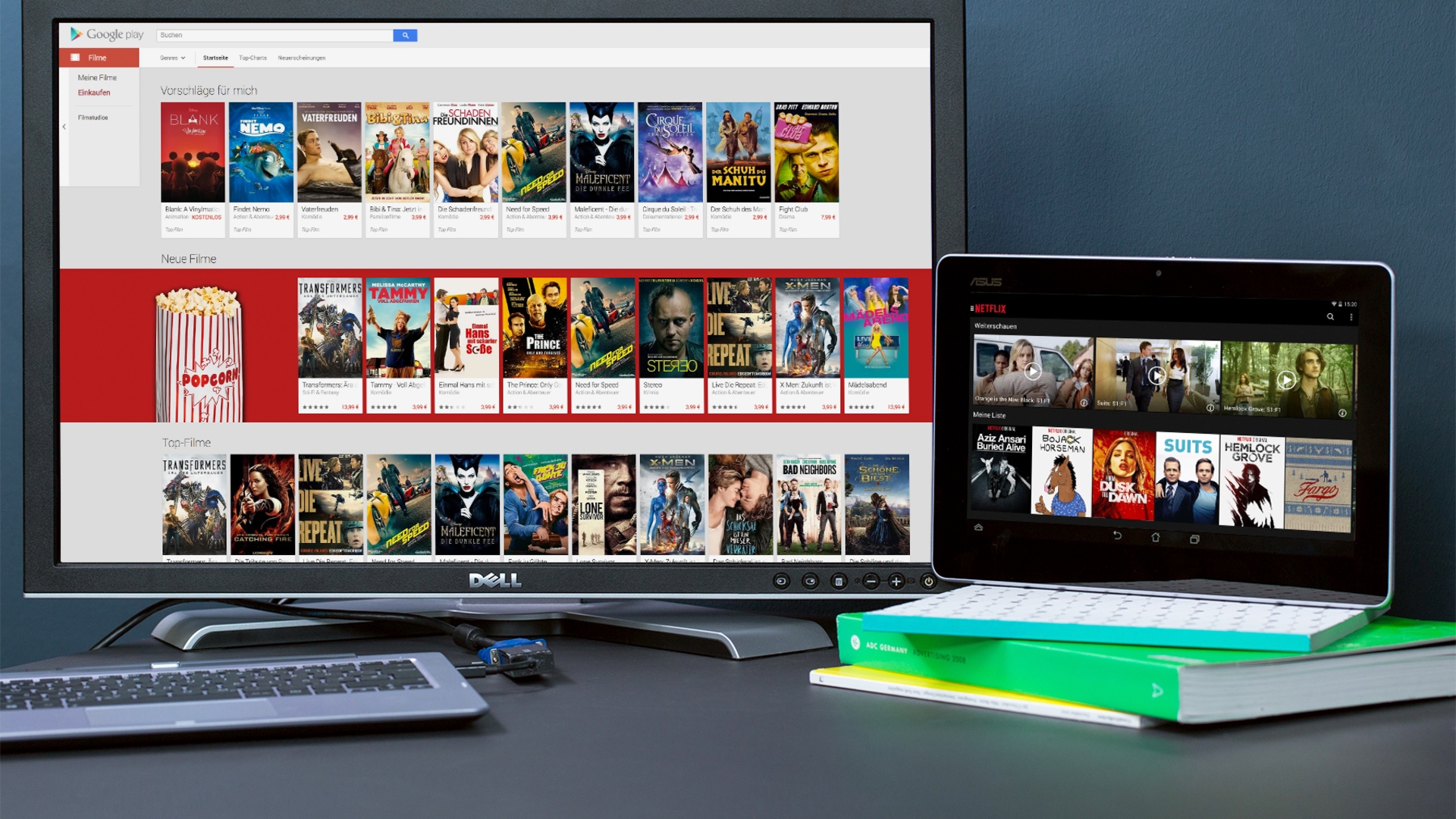 Google Play und Netflix