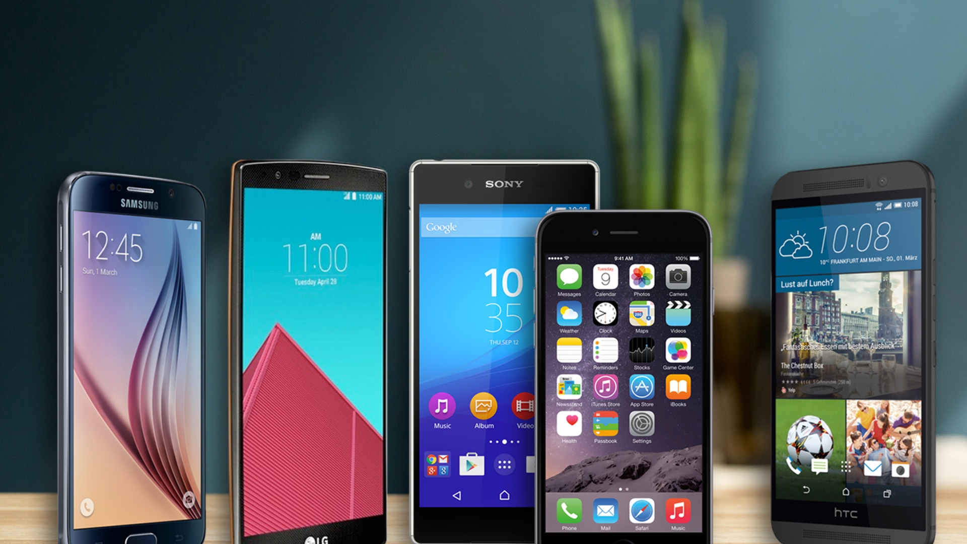 Samsung Galaxy S6, LG G4, Sony Xperia Z4, iPhone 6, HTC One M9