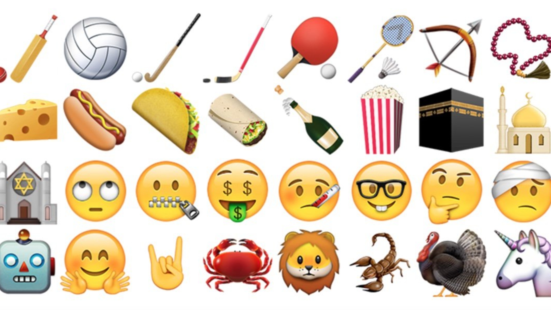 Eine Auswahl neuer Emojis unter iOS 9.1