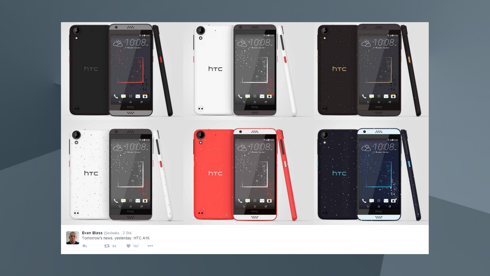 HTC One A16 evleaks twitter