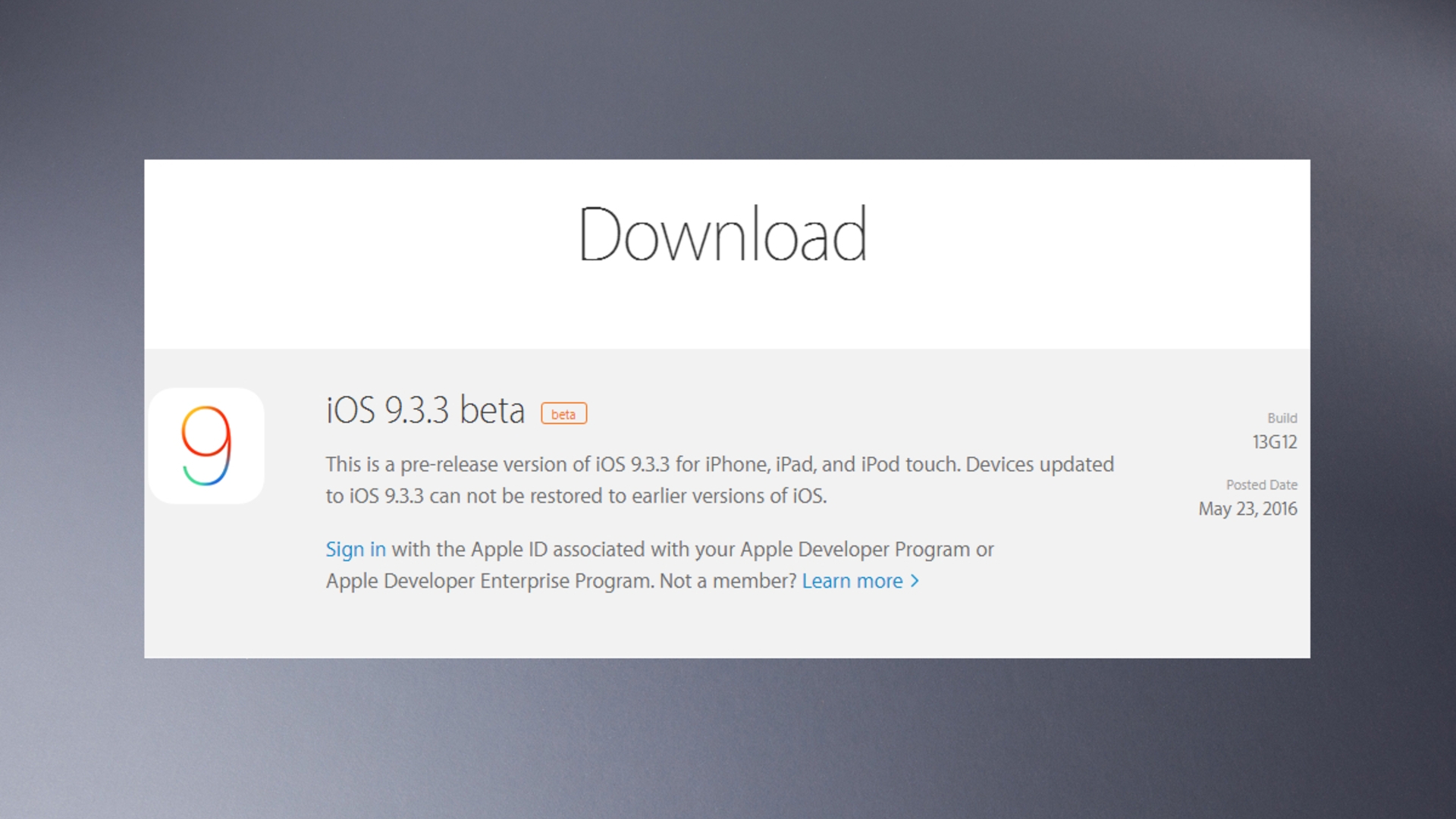 iOS Beta 933 Apple