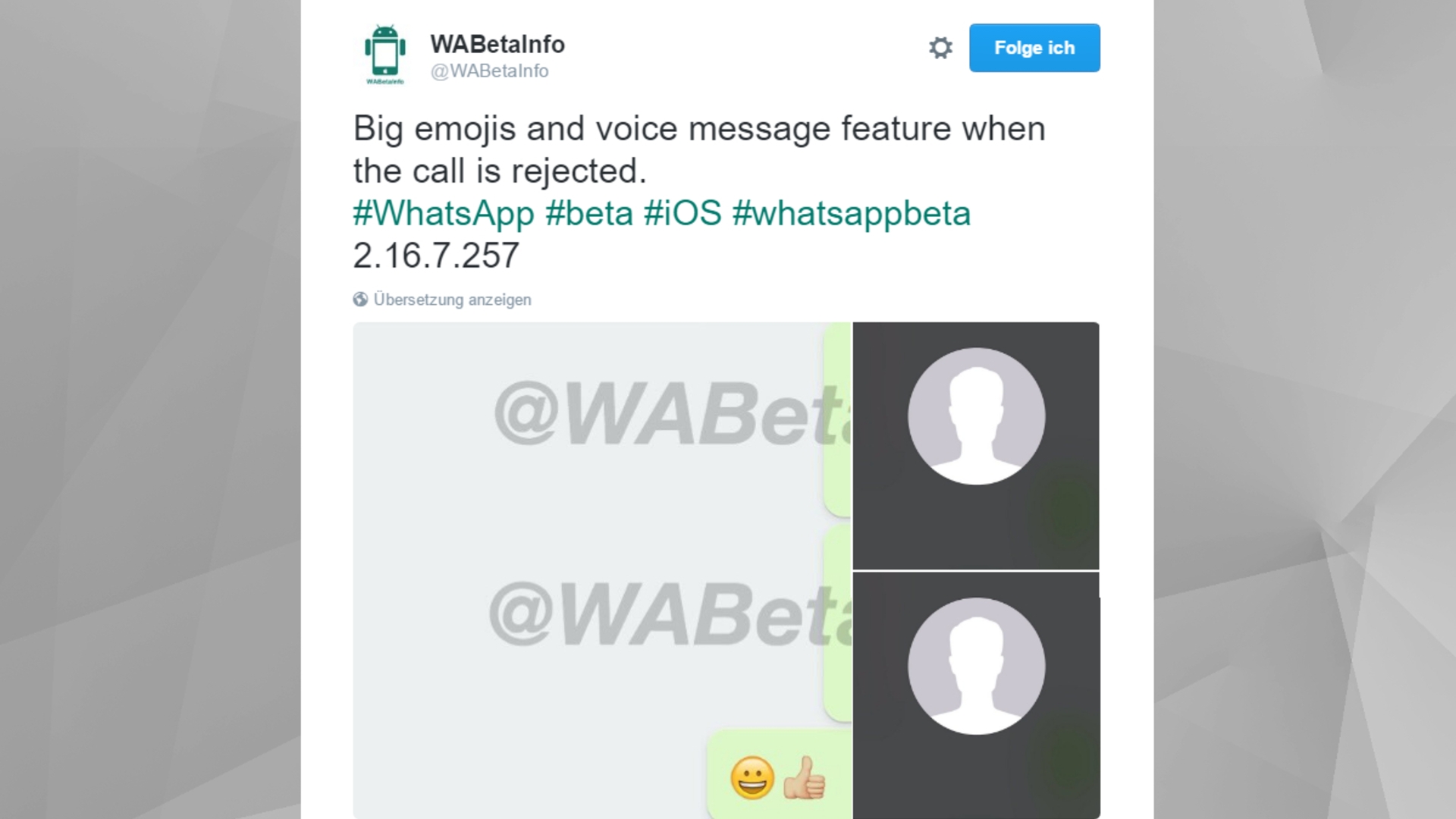 Twitter WABetaInfo Big Emojis