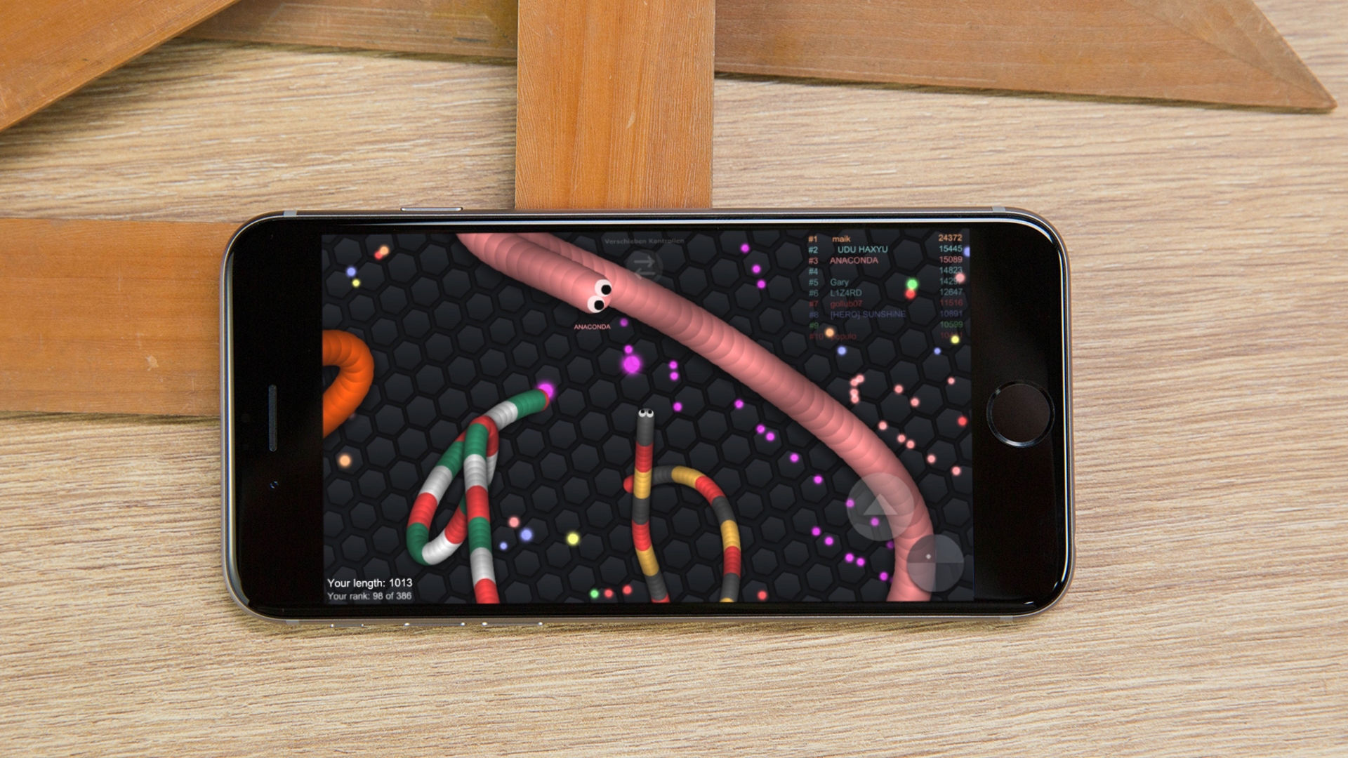 iPhone 6, slither.io