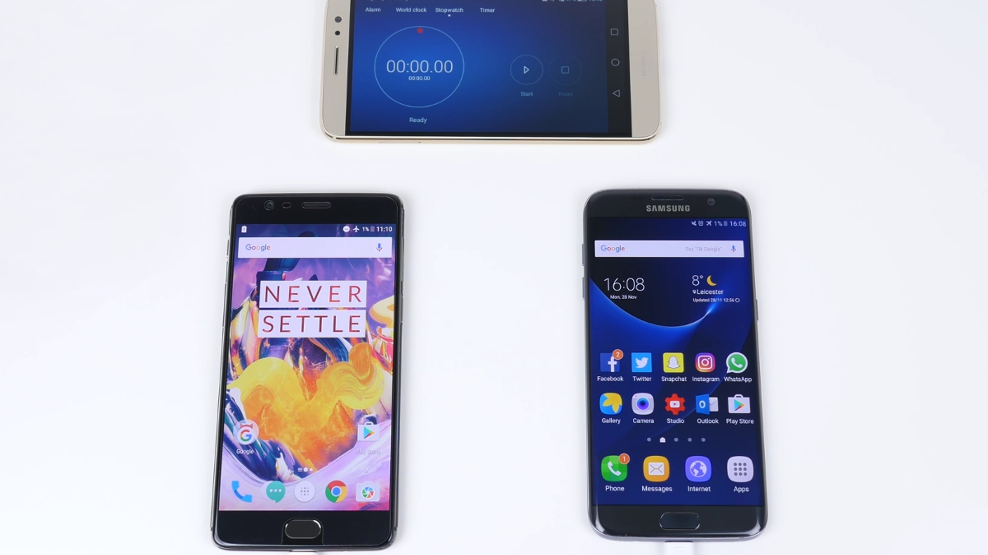 OnePlus 3T vs Galaxy S7 Akku Laden