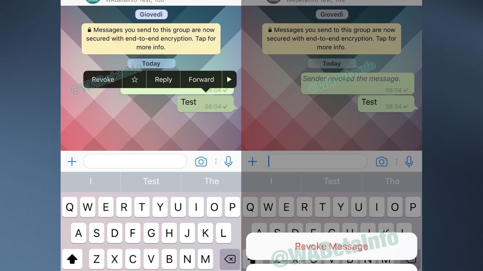 WhatsApp Revoke Message WABetaInfo Twitter