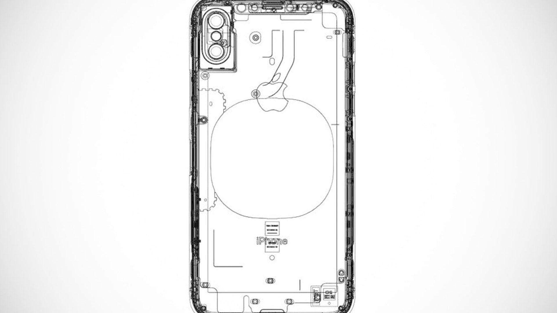 Diese Zeichnung soll die Rückseite des iPhone 8 zeigen