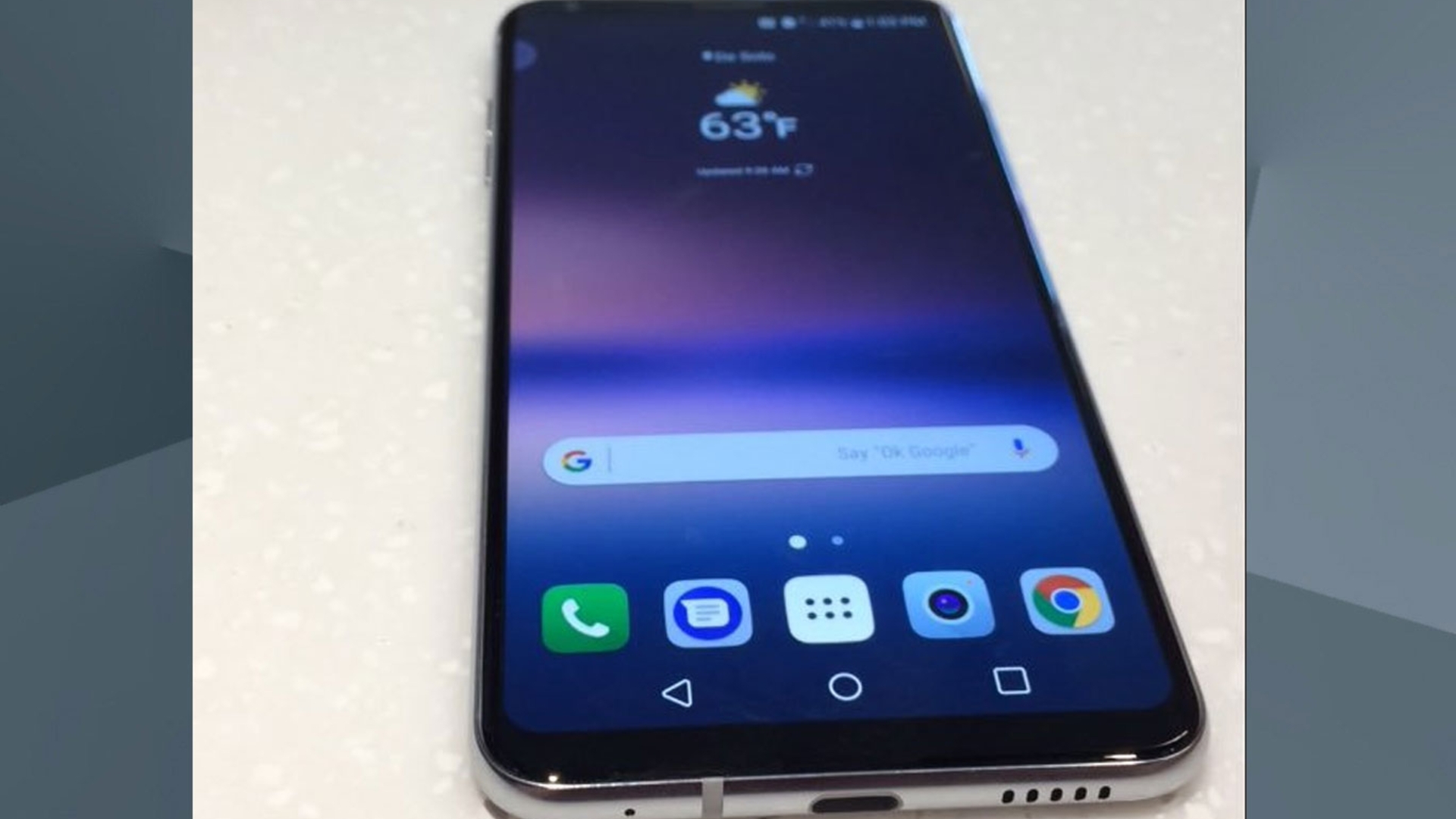 So soll die Vorderseite des LG V30 aussehen