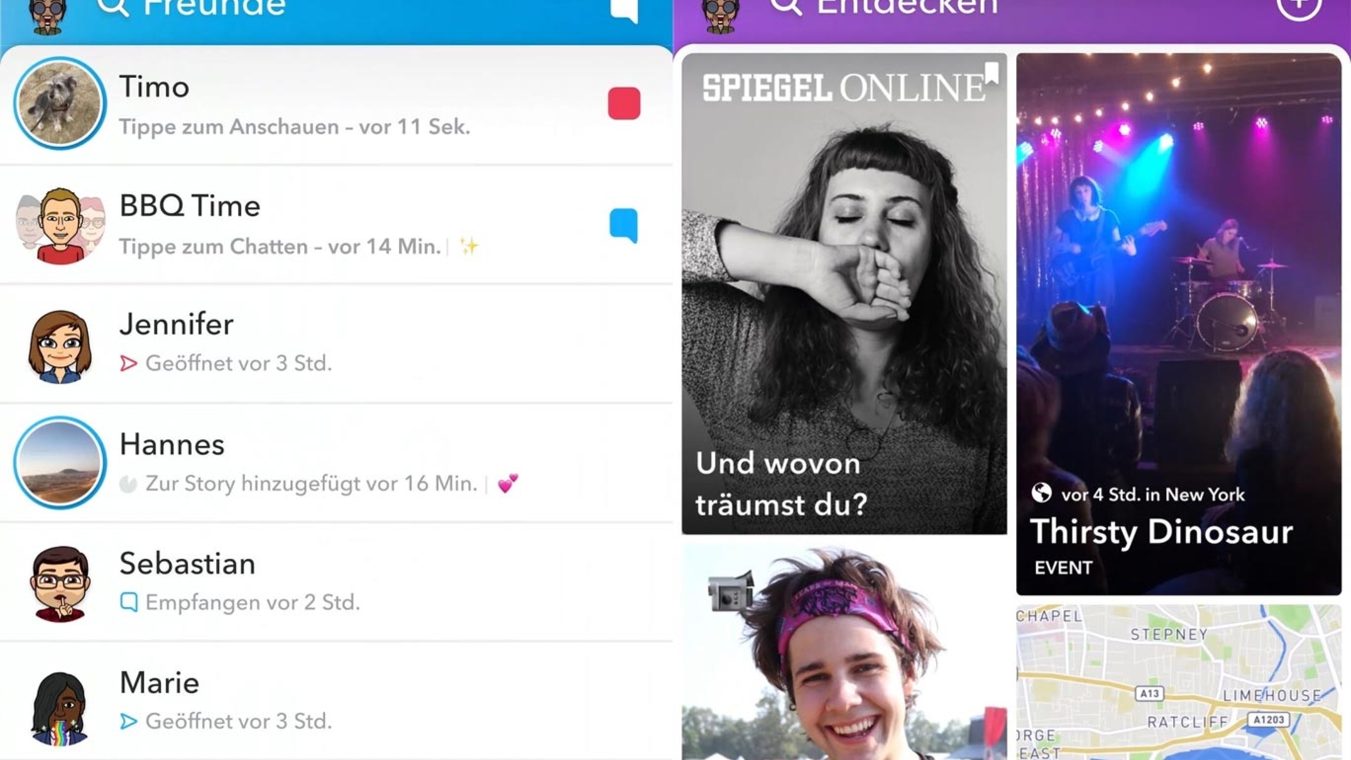 Snapchat-Freunde-vs-Entdeck