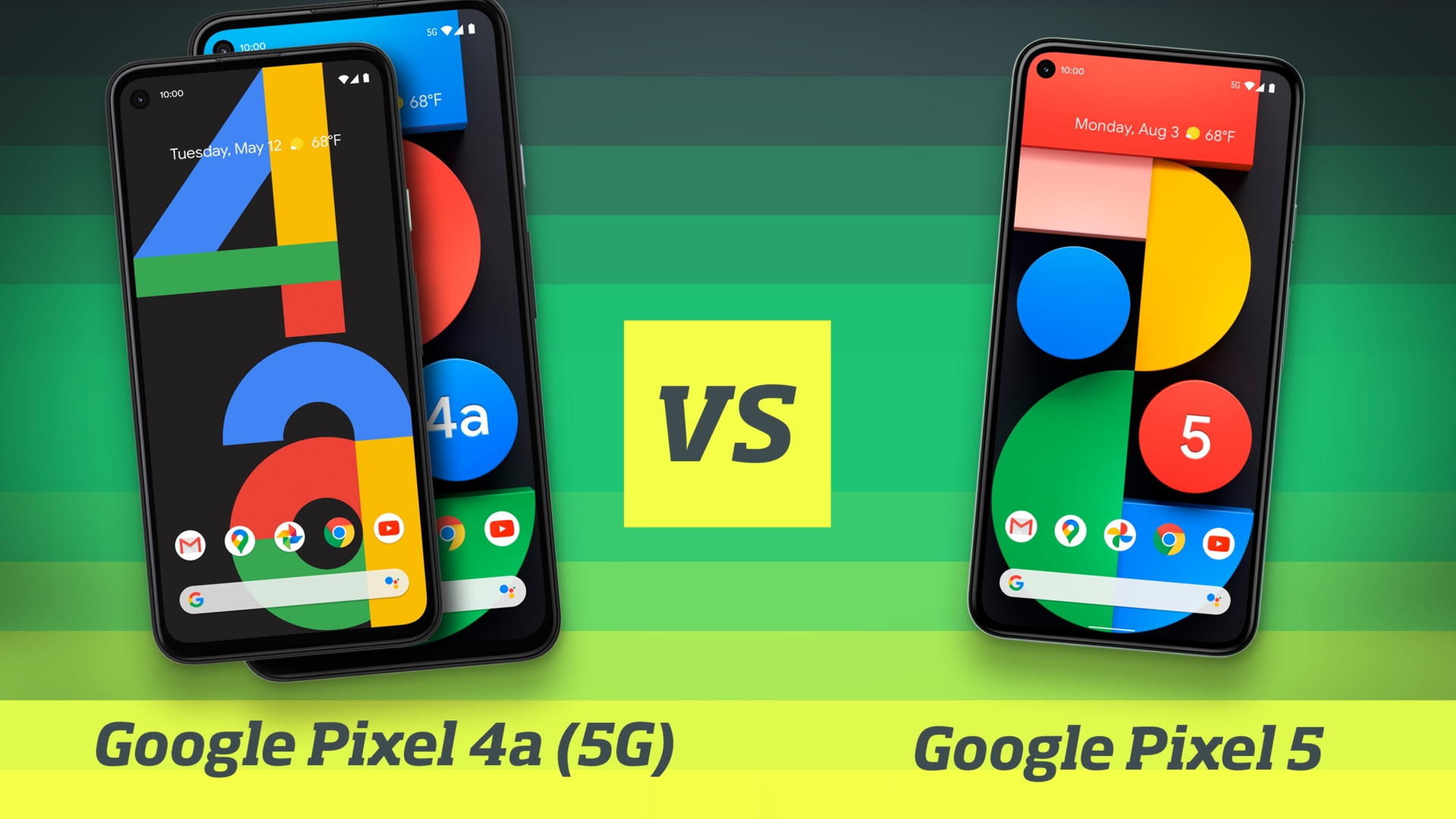 Google Pixel 4a vs. 4a5g vs. Pixel 5