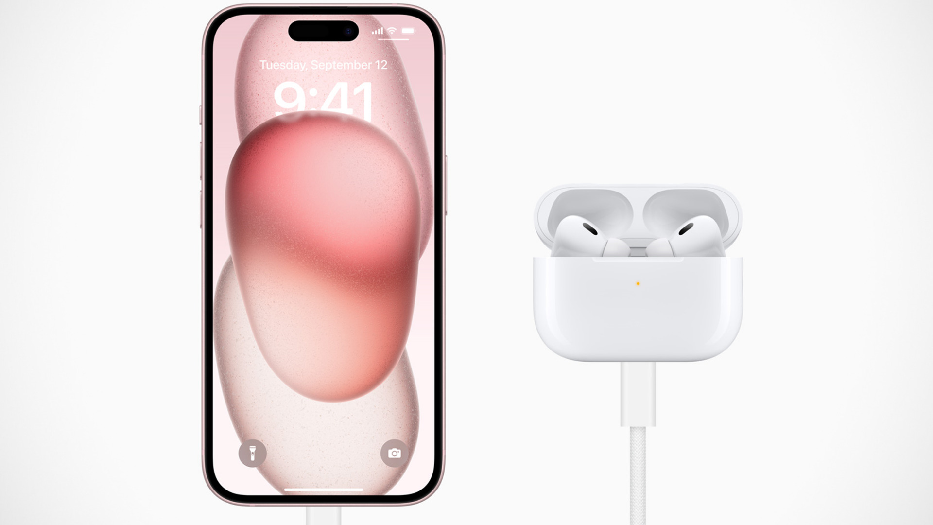 iPhone 15 kann AirPods laden