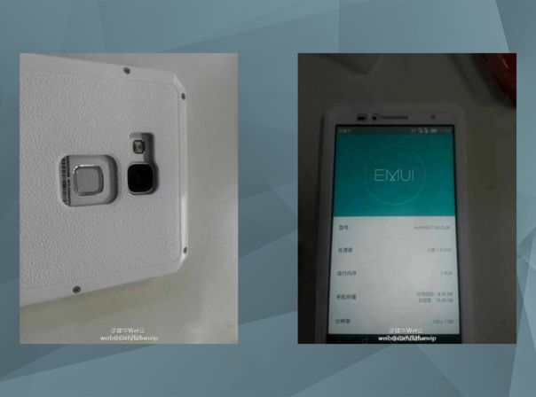 Dieses Leak-Bilder soll ein neues Huawei Ascend-Smartphone mit Fingerbadrucksensor auf der Rückseite zeigen