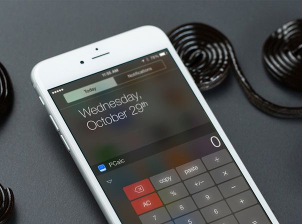 Anscheinend sind Taschenrechner-Widgets wie PCalc in iOS 8 nicht mehr erwünscht