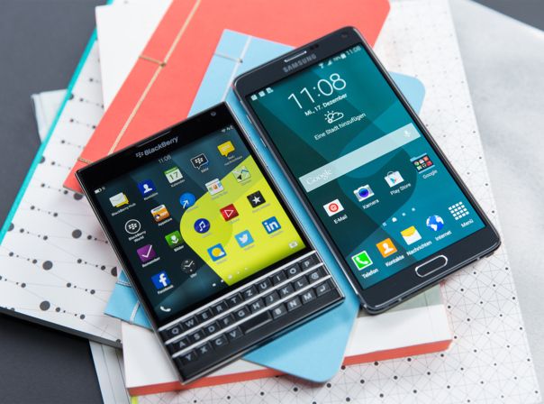 Blackberry Passport Vergleich Samsung Galaxy Note 4