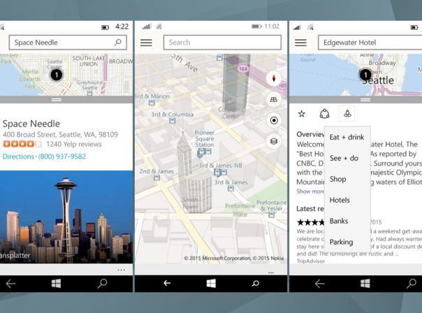 So sieht die neue Maps-App von Windows 10 aus