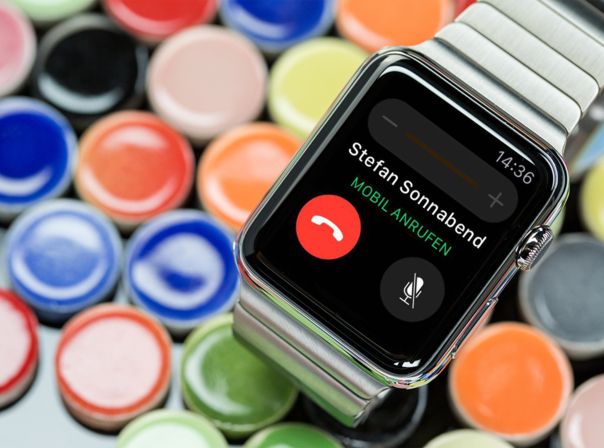 Anrufe schaltet Ihr auf der Apple Watch durch Handauflage stumm