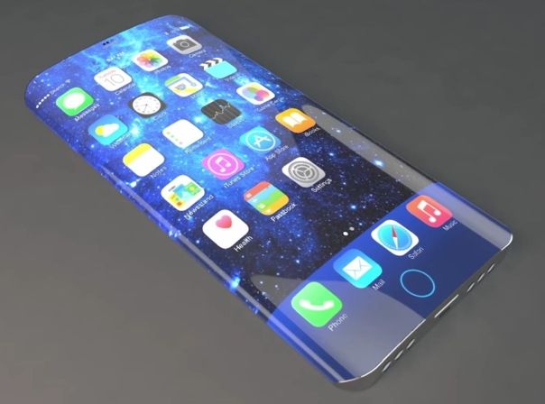 Das Konzept zeigt das iPhone 7 mit Curved-Display – und darin integriertem Home-Button