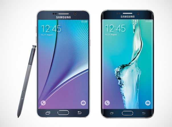 Links das Samsung Galaxy Note 5, rechts das S6 edge Plus