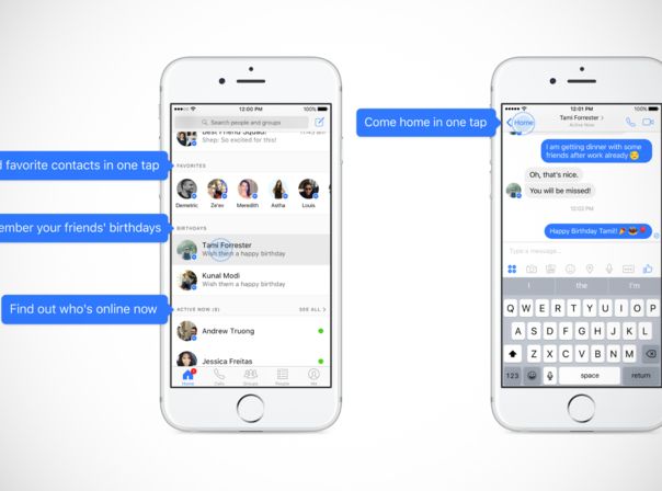 Facebook Messenger Layout