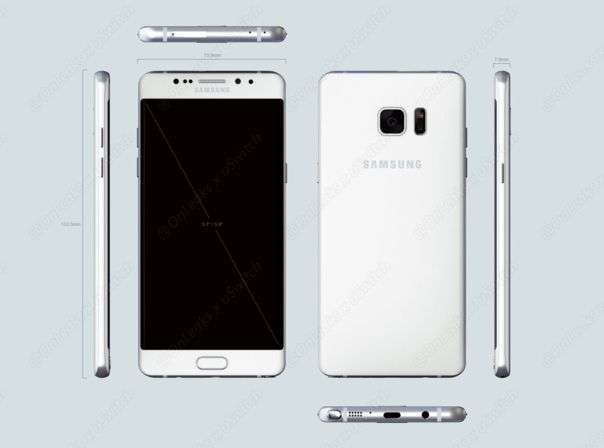 Galaxy Note 7 Render Twitter OnLeaks