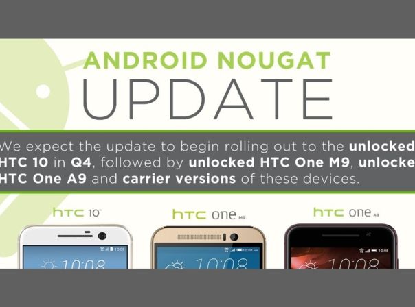 HTC 10 One A9 One M9 Android Nougat