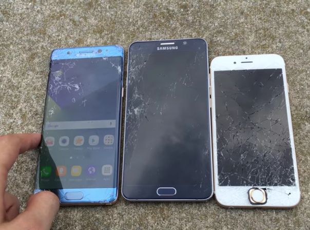 Galaxy Note 7 Note 5 iPhone 6s Droptest