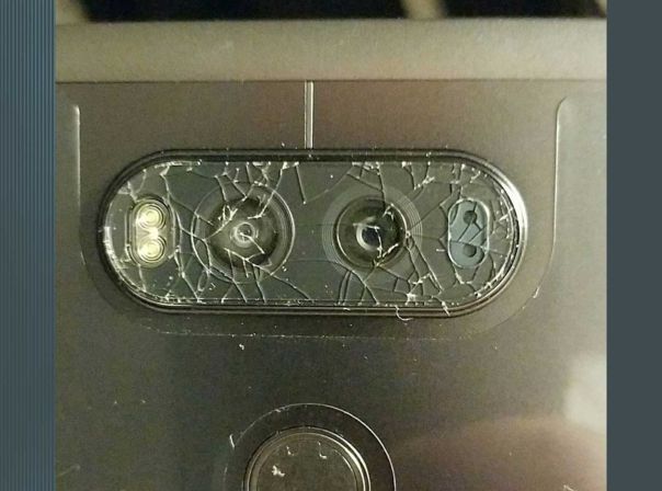 Das Kamera-Glas des LG V20 ist offenbar sehr fragil