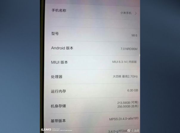 Xiaomi Mi6