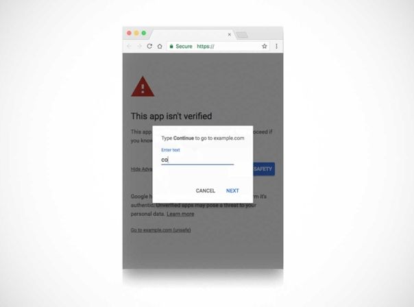 Google Web Apps ohne Verifikationen fordern Euch zur Eingabe eines Wortes auf