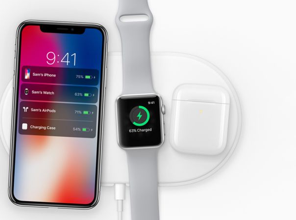 Apple AirPower mit iPhone X, Apple Watch und AirPods