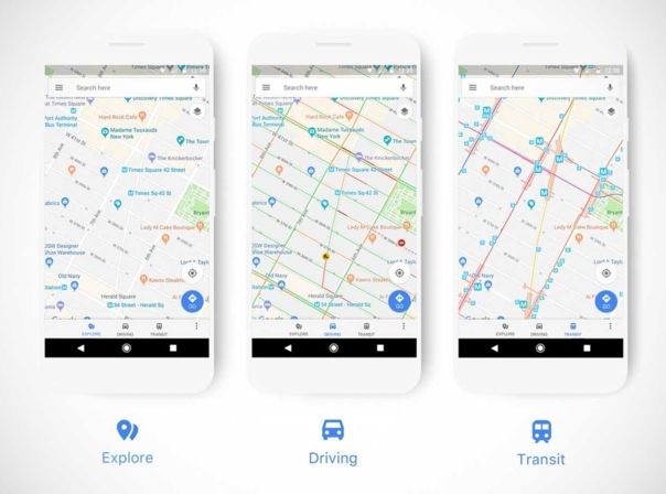 Das neue Design von Google Maps