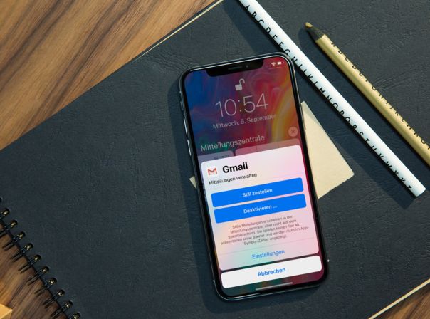 iPhone X, Optionen für Mitteilungen