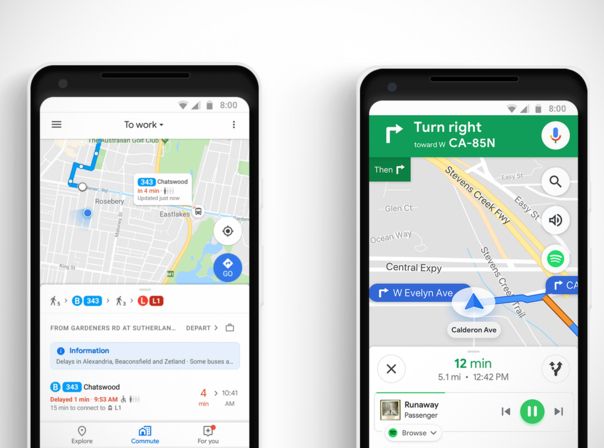 Google Maps zeigt bald Daten zu Öffis in Echtzeit an und ermöglicht Musiksteuerung während der Navigation