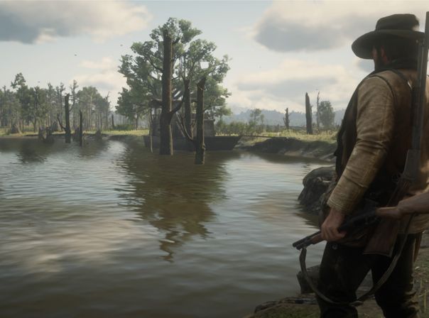 Red Dead Redemption 2 Arthur am Wasser