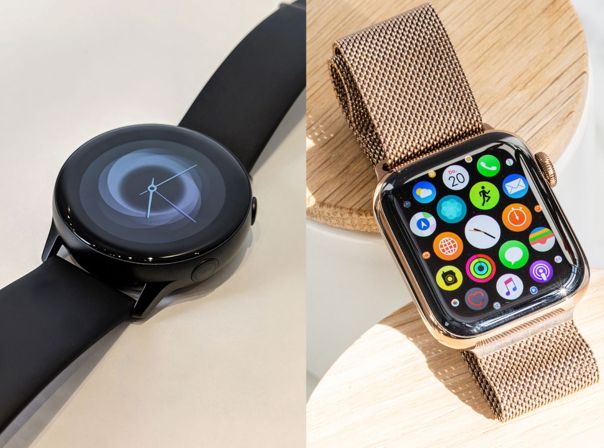 Galaxy Watch Active und Apple Watch Series 4