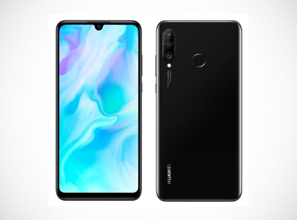 Huawei P30 Lite auf weißem Hintergrund