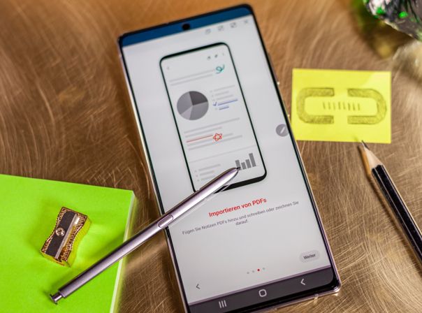Kurzanleitung der PDF-Import-Funktion auf dem Samsung Galaxy Note 20.