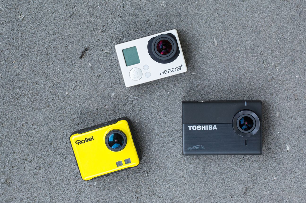 Toshiba Camileo X-Sports, GoPro Hero 3plus, Rollei Actioncam