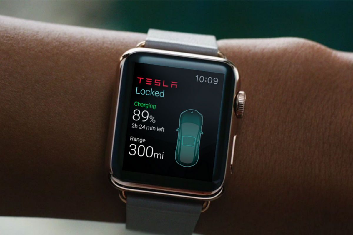 Die Tesla-App zeigt auf der Apple Watch Fahrzeuginformationen an und lässt Türen öffnen.