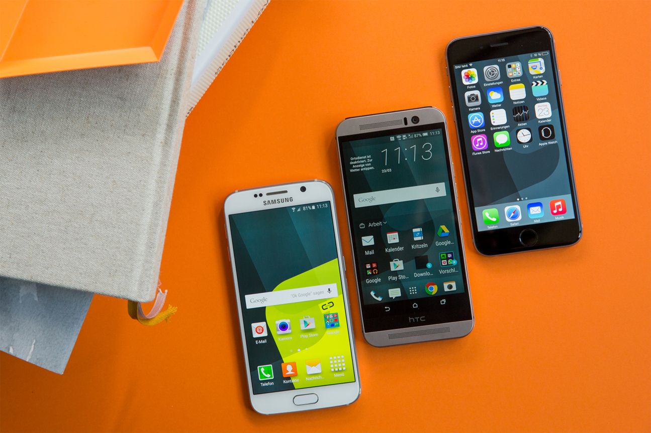 Vergleich Samsung Galaxy S6, iPhone 6, HTC One M9