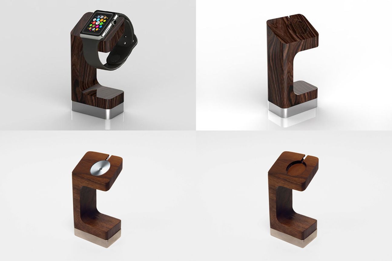 Beim DodoCase Charging Stand aus Holz ist das Ladekabel nicht zu sehen, wenn die Apple Watch aufliegt.