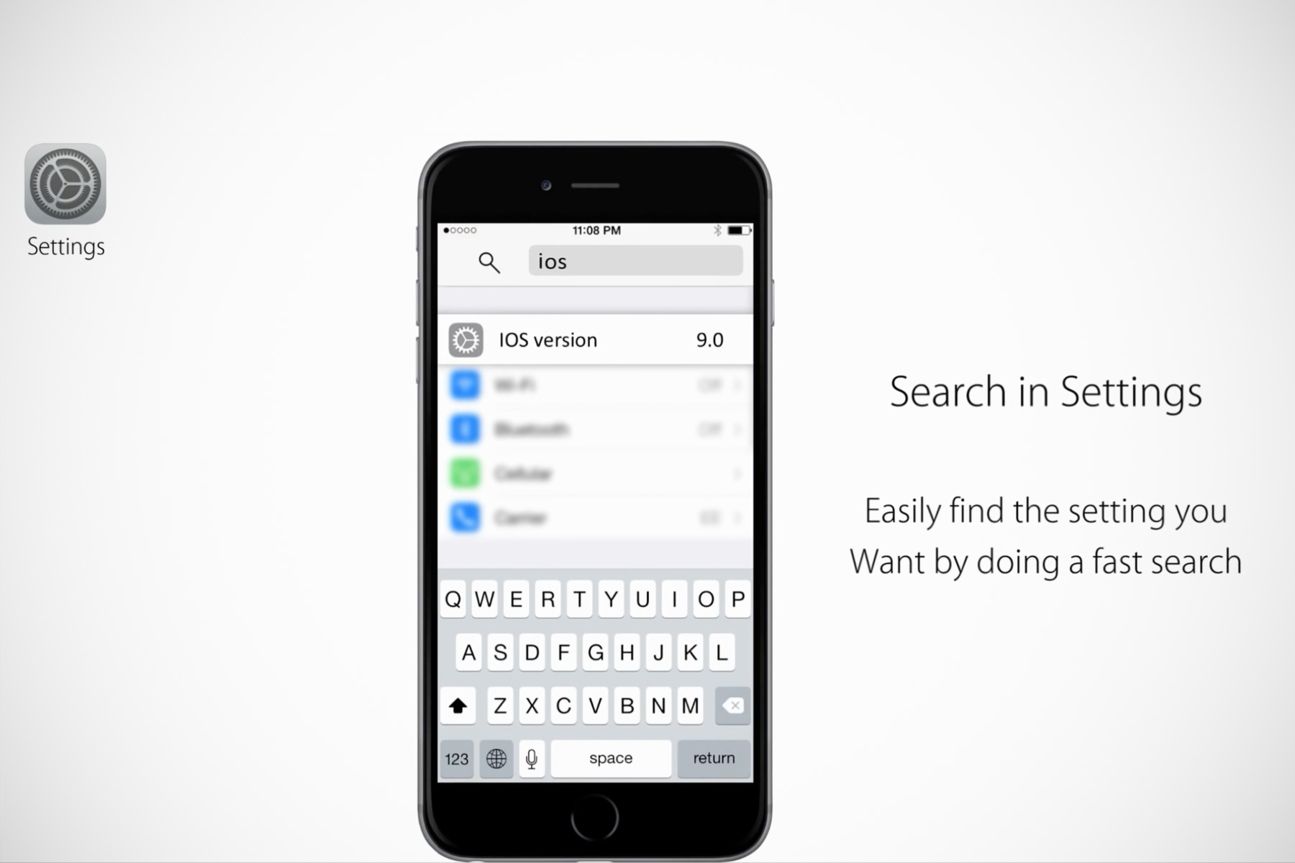 Ralph Theodory - iOS 9 Konzeptdesign - Search in Settings