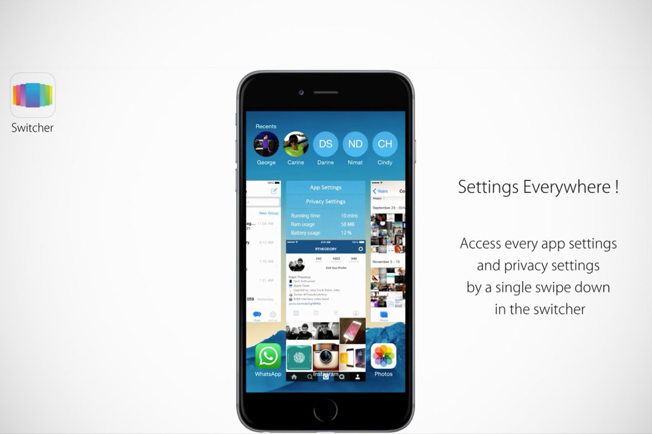 Ralph Theodory - iOS 9 Konzeptdesign - Switcher
