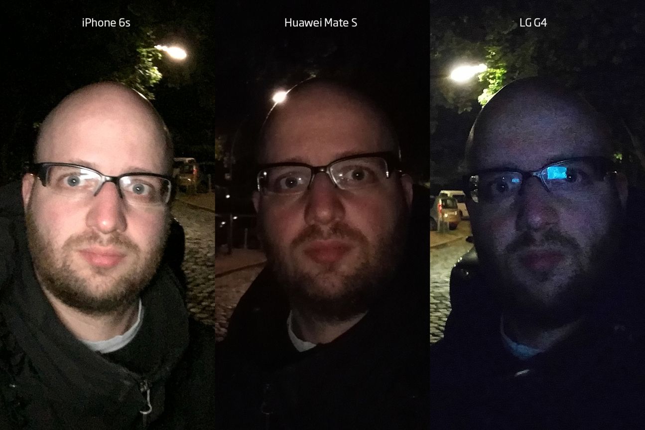 iPhone 6s vs. Android Kameravergleich, Nacht-Selfie-Blitz