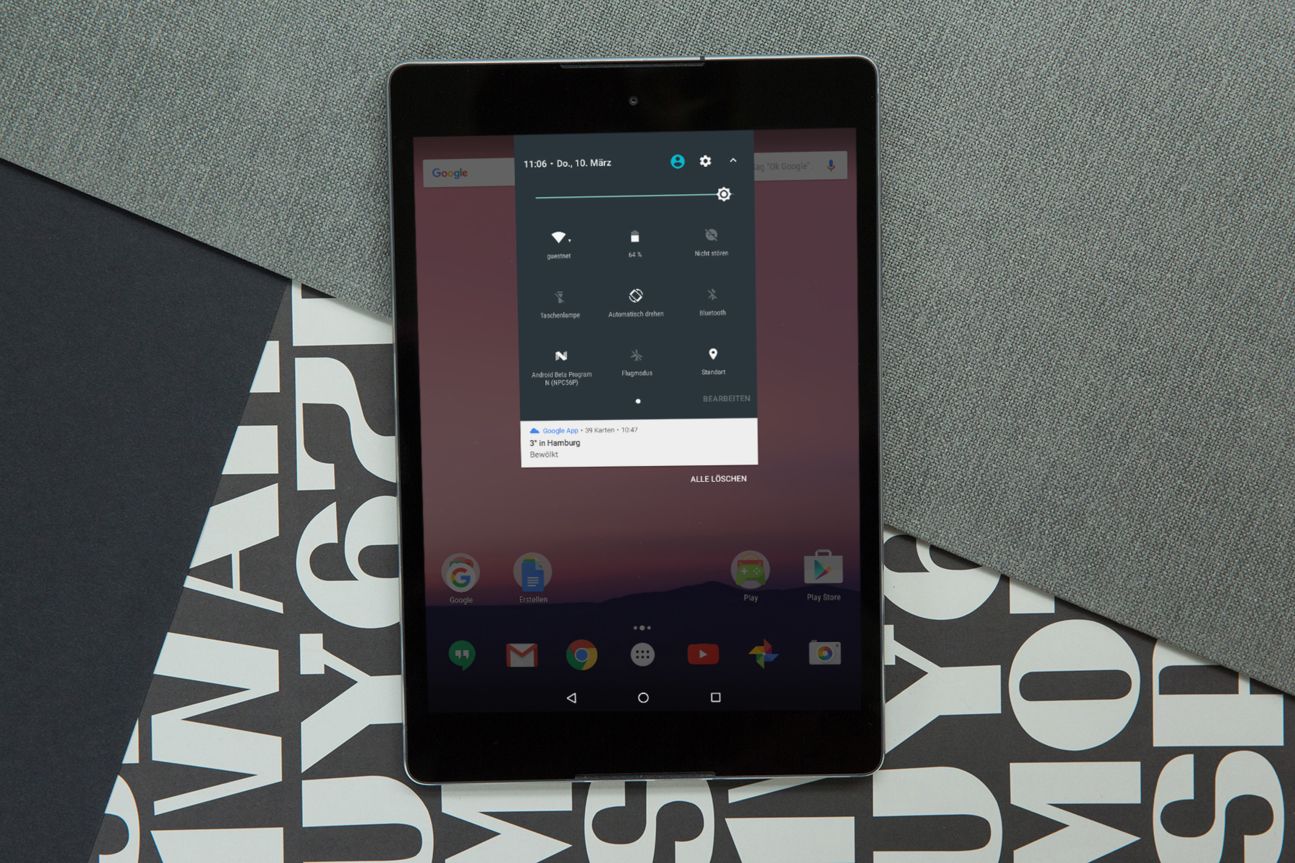 Android N Nexus 9