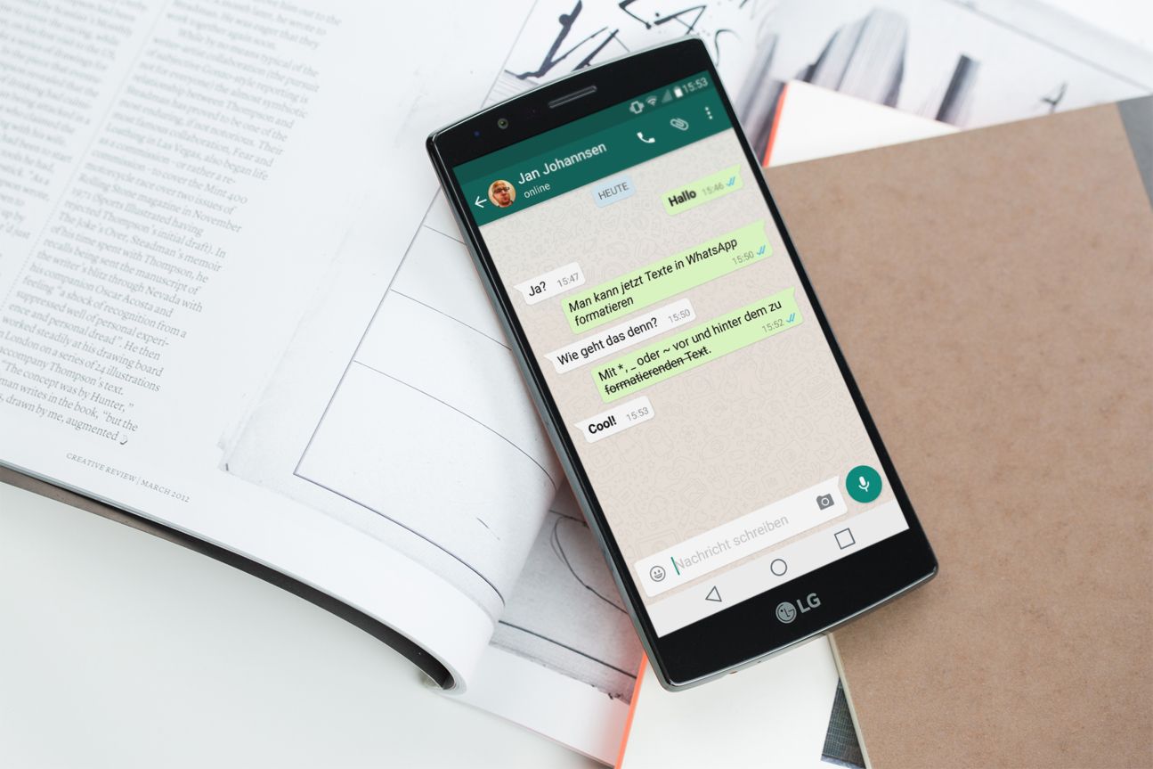 WhatsApp: So sehen formatierte Texte aus.