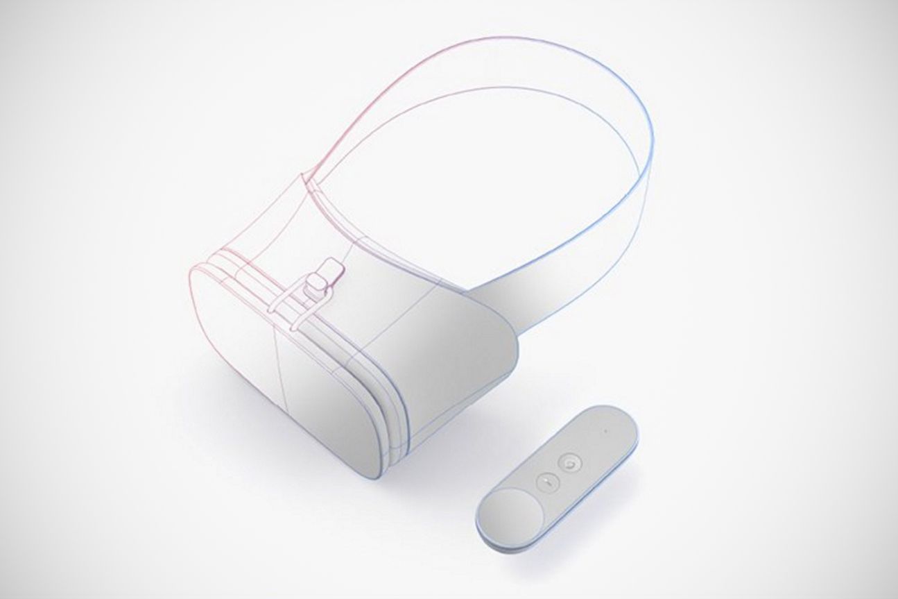 Referenzdesign-Studie für Googles VR-Brille mit Controller 