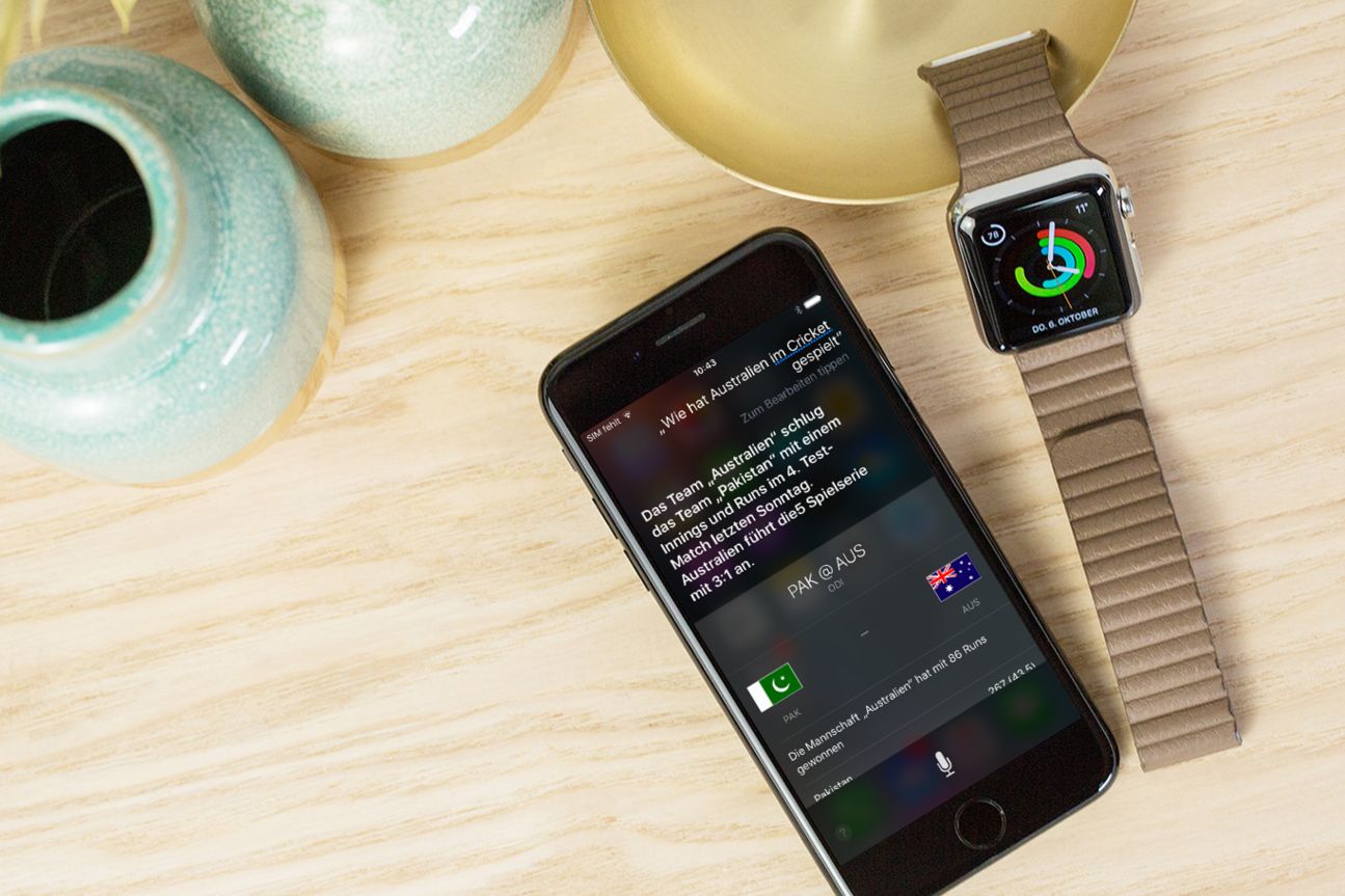iOS 10.3 Beta 1: Siri kennt Cricket-Ergebnisse.